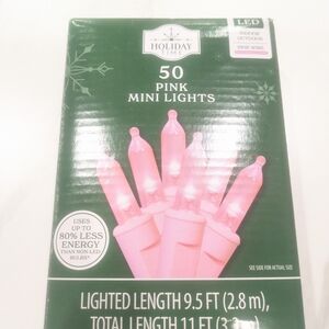 Holiday Time Pink Mini Lights